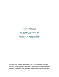 Psych 340 Assignment: Training & Development Concepts