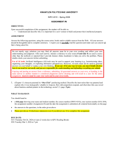 KPU INFO 4310 Assignment #6: Intellectual Property