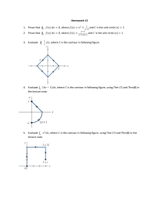 Homework 12: Complex Analysis Contour Integrals