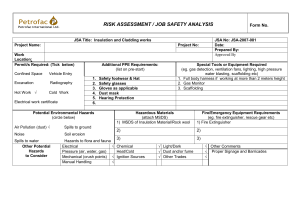 Petrofac Insulation Cladding JSA Risk Assessment