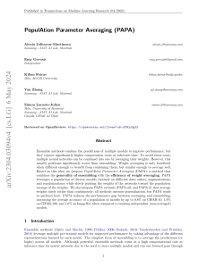 PopulAtion Parameter Averaging (PAPA) for Model Ensembling