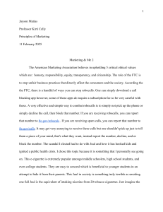 Marketing Ethics Essay: Juul Case Study & FTC Robocall Info