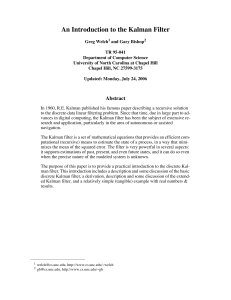 An Introduction to the Kalman Filter - Greg Welch, Gary Bishop