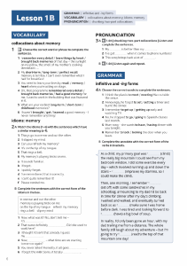 Lesson 1B: Memory Collocations, Idioms, Grammar