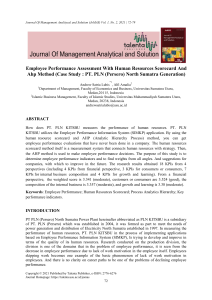 Employee Performance Assessment with HR Scorecard and AHP Method