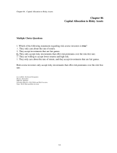 Chapter 06: Capital Allocation to Risky Assets