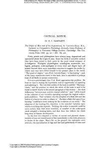 Critical Notice of 'The Origin of Man and Superstitions' Book Review