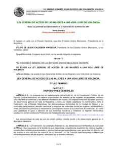 Ley General de Acceso de las Mujeres a una Vida Libre de Violencia