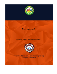 Thermodynamics 1 Course Material - Laguna University Mechanical Engineering