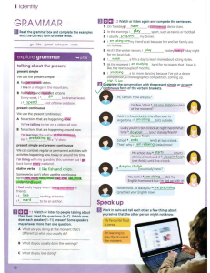 English Grammar: Present Simple & Continuous