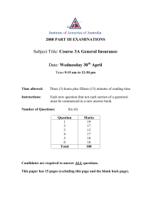 2008 General Insurance Exam Paper