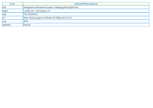 Management Information Systems: Managing the Digital Firm Textbook