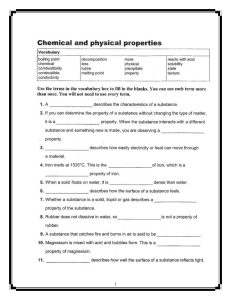 Chemical and Physical Properties Worksheet