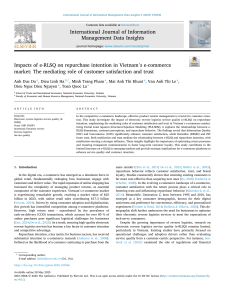 e-RLSQ Impacts on Repurchase Intention in Vietnam E-commerce