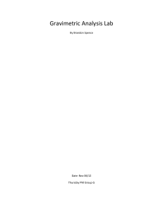 Gravimetric Analysis Lab Report