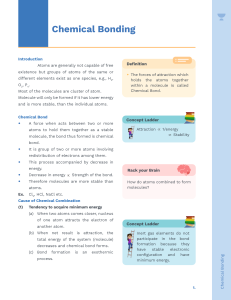 Chemical Bonding Introduction