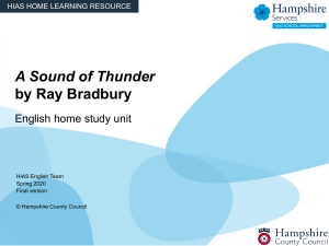 A Sound of Thunder Home Study Unit by Ray Bradbury
