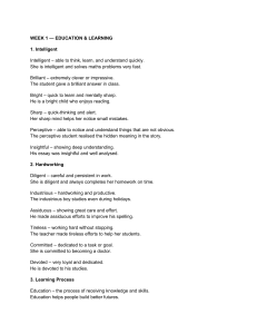 Education & Learning Vocabulary Week 1