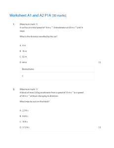 Physics Exam Worksheet A1 A2 P1A