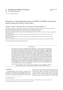 Evapotranspiration Estimation with METRIC and SEBAL Models