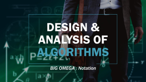 Design & Analysis of Algorithms: Big Omega Notation