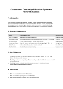 Cambridge vs Oxford Education System Comparison