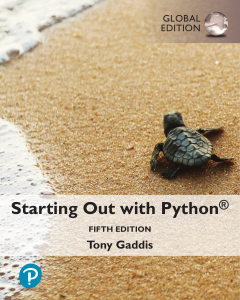 Starting Out with Python Fifth Edition Global Edition Textbook