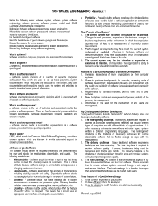 Software Engineering Handout 1