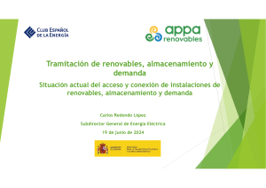 Tramitaci&oacute;n de renovables, almacenamiento y demanda en Espa&ntilde;a