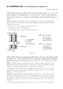 VLSI Design Homework #4: CMOS Inverters, NOR Gates, Transistor Sizing