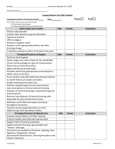 Asepsis/Wound Care Skill Checklist
