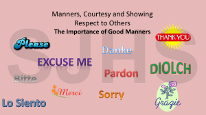 Manners, Courtesy, and Respect: A PSHE Lesson Plan