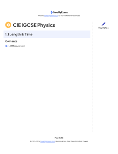 IGCSE Physics 1.1 Length & Time Revision Notes