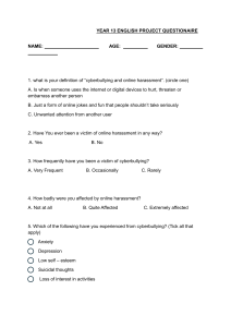 Year 13 English Project Questionnaire on Cyberbullying
