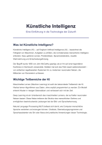 K&uuml;nstliche Intelligenz: Einf&uuml;hrung in die Zukunftstechnologie