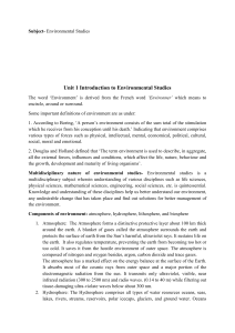 Unit 1: Introduction to Environmental Studies
