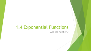 Exponential Functions and the Number e