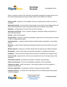 Sociology Reviewer: Key Terms & Concepts