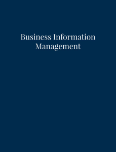 Business Information Management Textbook