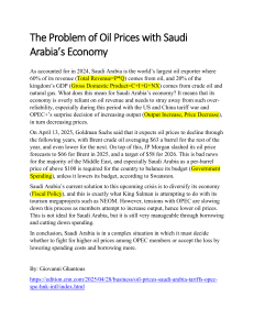 Saudi Arabia's Oil Price Problem & Economic Diversification