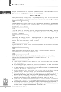 Horse Racing Gapped Text Exercise