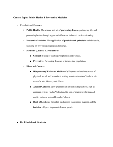 Public Health & Preventive Medicine: Foundational Concepts