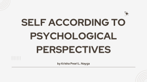 Self According to Psychological Perspectives