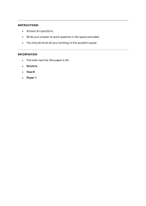 Year 6 Science Exam Paper 1