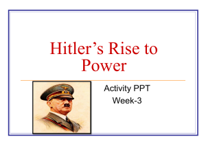 Hitler's Rise to Power Lesson Plan PPT