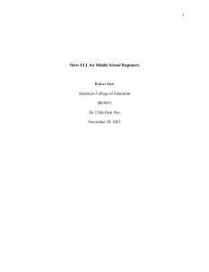 More ELL for Middle School Beginners