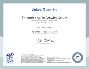 Enterprise Agile: Growing Scrum Certificate