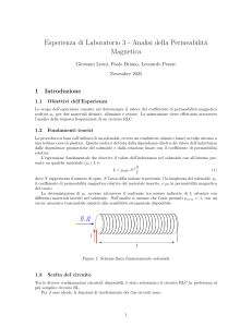 Esperimento di Laboratorio 3: Analisi della Permeabilit&agrave; Magnetica