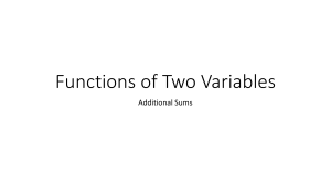 Functions of Two Variables: Additional Sums Workbook