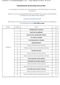 Cronograma de Estudos Teclas Pro: Plano de Aulas de Teclado